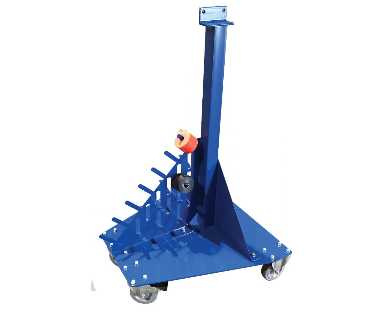 Bead Roller Stand with Integrated Roll Holders and Locking Casters